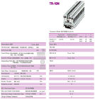 16 mm2 industriel Din Rail Terminal Blocs 800v / 76A laiton 10 mm longueur de décapage