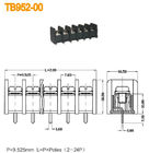 Espacement de l'admission à angle droit de fil du TB 300V 20A 2-24 Polonais de barrière de 9.52mm