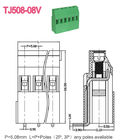 Euro type laiton à vis de lancement du vert 5.08mm du TB 300V 15A de carte PCB