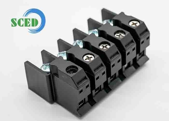 Alimentation à travers 90A 600V PA66 M5 Bloc terminal de perforation 15.00mm 4-20 AWG