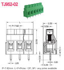 Classe en laiton de M3 300V 30A PA66 UL94-V0 de TB de vis de carte PCB de lancement de 7.62mm