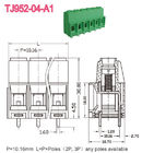 TB 57A 2-16 Polonais de vis de carte PCB du lancement 10.16mm de communication