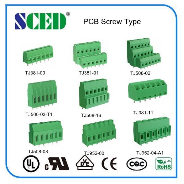 5.08mm 10A Double niveau du bloc de borne de PCB vert plaqué au nickel