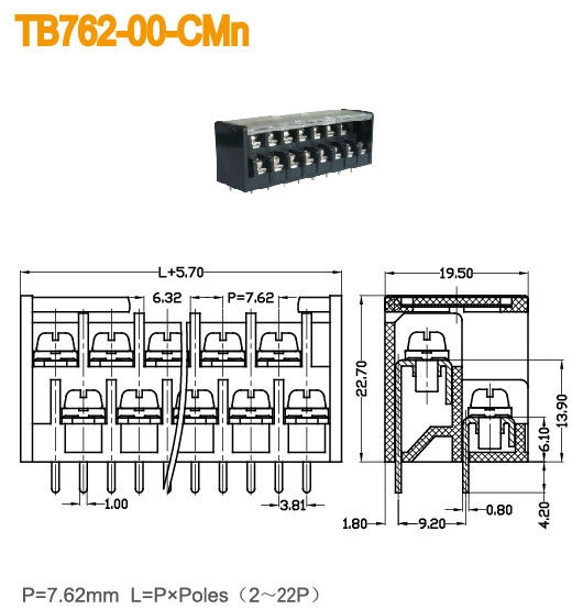 Double noir de niveau du lancement 300V 15A du TB 7.62mm de barrière
