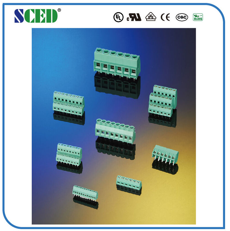 TB 300V couleur verte de Polonais de 30A 2 - 16 de vis de carte PCB de 9.52mm