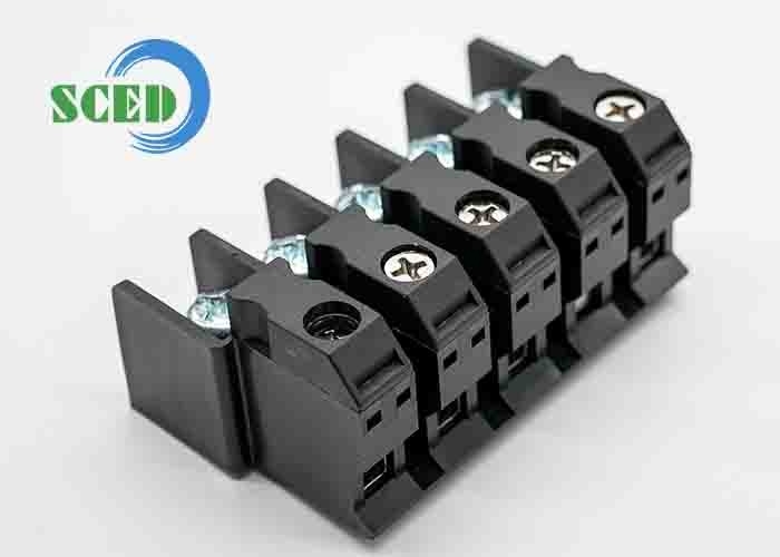 Alimentation à travers 90A 600V PA66 M5 Bloc terminal de perforation 15.00mm 4-20 AWG