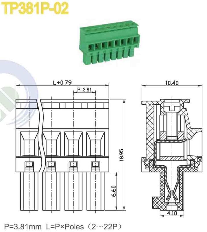 12-24 AWG Pluggable Terminal Block with Rated Surge Voltage and High Insulation Resistance for PCB Connectivity