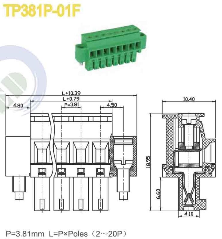 Withstanding Voltage 3000V AC minute Pluggable Terminal Block Featuring Screw M2 and Pluggable Male Terminal for Circuit Assembly
