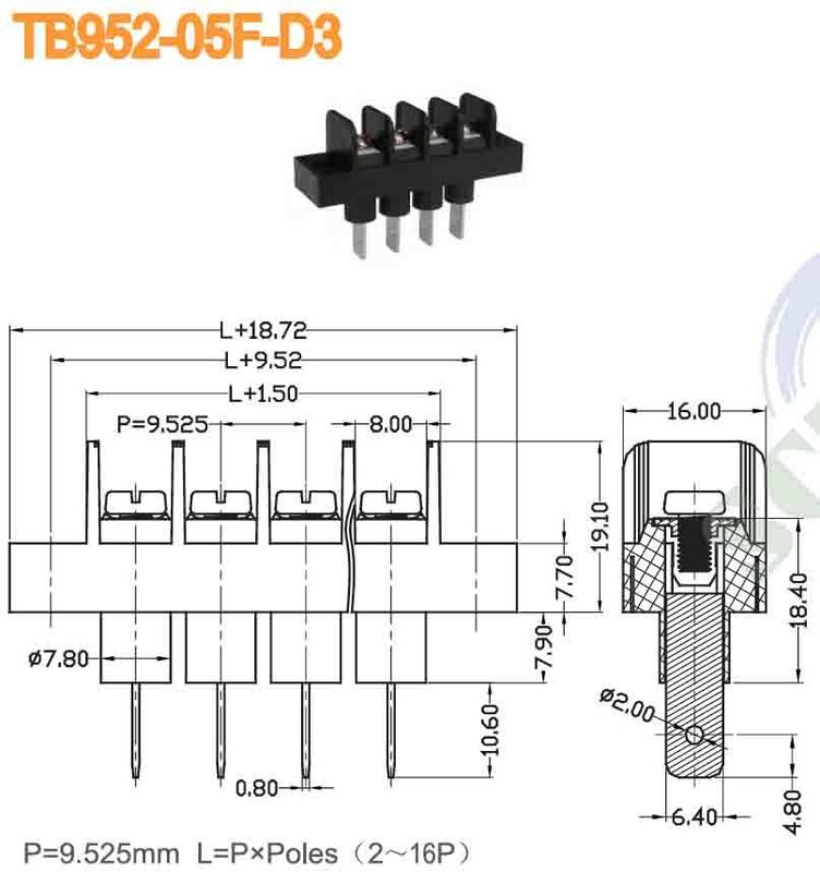 2 to 24 Poles Barrier Connecting Block Featuring 2P to 24P Number of Contacts Designed for Electrical Circuit Connections