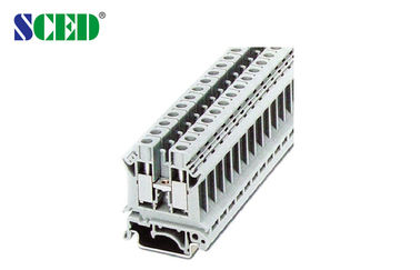 16 mm2 industriel Din Rail Terminal Blocs 800v / 76A laiton 10 mm longueur de décapage