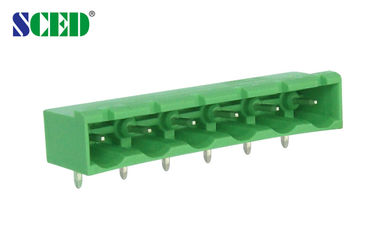 Couleur verte Masculin Bloc de borne branchable avec angle droit 7,62 mm 300V 18A