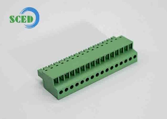Bornier enfichable en plastique PA66 avec tension de tenue de 3 000 V CA/minute et température de fonctionnement de -40 °C à +105 °C pour PCB