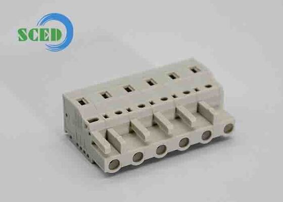 2P à 24P Plug In Terminal Block avec contacteur en bronze de phosphore et plage de tension nominale de 300V à 600V pour l'industrie
