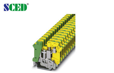 blocs vert et jaune de terminal à terre d'A.W.G. de la largeur 10.2mm de TB de rail du vacarme 16mm2 24 - 6
